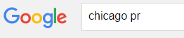 image of Google search for term 'Chicago PR'.
