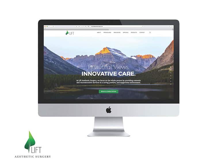 Lift Aesthetic Surgery website shown on computer screen