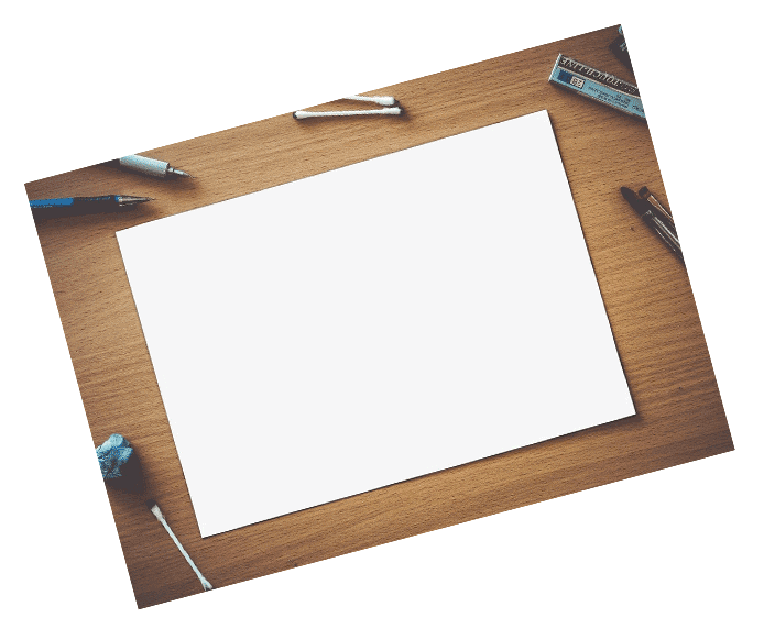 photo of blank page on artist's desk